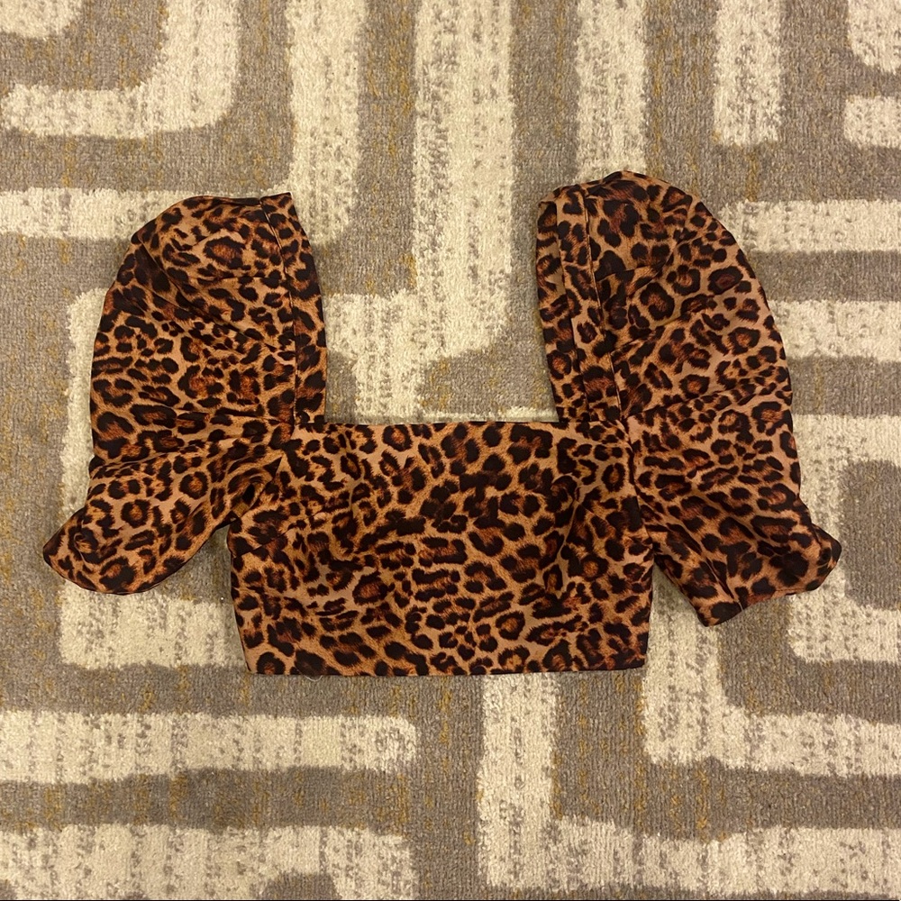 Lovers + Friends leopard print crop top.